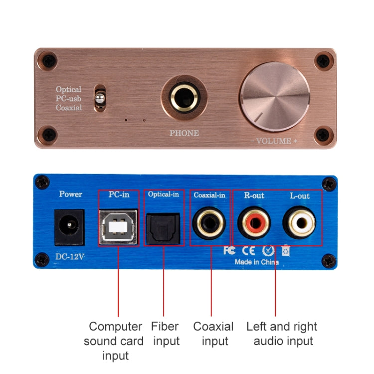 NK-P90 Audio DAC Decoder Fiber Coax Digital Audio Amplifier -  by buy2fix | Online Shopping UK | buy2fix