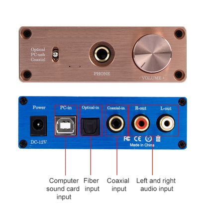 NK-P90 Audio DAC Decoder Fiber Coax Digital Audio Amplifier -  by buy2fix | Online Shopping UK | buy2fix