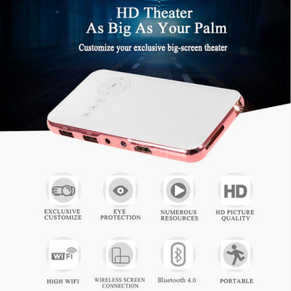 Wejoy DL-S6+ 1000 Lumens 854x480 Smart Mini Projector, RK3128 CPU, 1GB+32GB, Android 4.4, Bluetooth, WiFi, HDMI(Rose Gold) - Mini Projector by WEJOY | Online Shopping UK | buy2fix