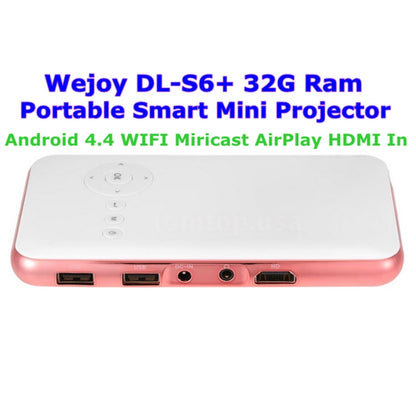 Wejoy DL-S6+ 1000 Lumens 854x480 Smart Mini Projector, RK3128 CPU, 1GB+32GB, Android 4.4, Bluetooth, WiFi, HDMI(Rose Gold) - Mini Projector by WEJOY | Online Shopping UK | buy2fix