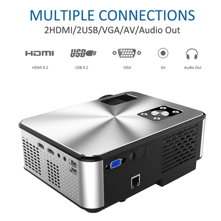 Cheerlux C9 1920x1080P HD Same Screen Smart Projector, Support HDMI x 2 / USB x 2 / VGA / AV (Black) - LED Projector by Cheerlux | Online Shopping UK | buy2fix