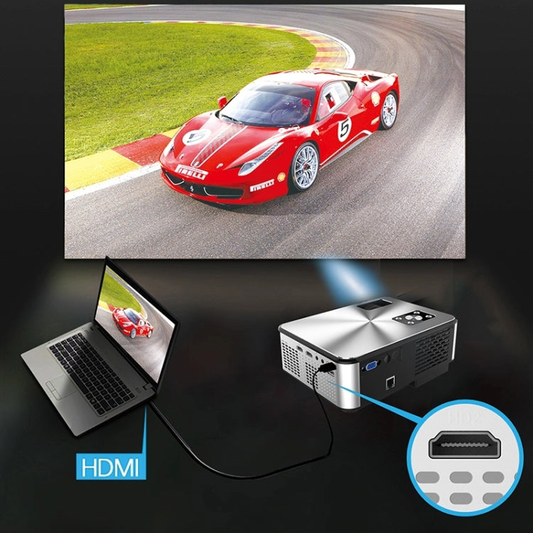 Cheerlux C9 1920x1080P HD Same Screen Smart Projector, Support HDMI x 2 / USB x 2 / VGA / AV (Black) - LED Projector by Cheerlux | Online Shopping UK | buy2fix