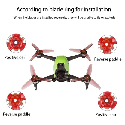 RCSTQ 2 Pairs Clear Color Quick-release Propellers for DJI FPV(Red) -  by RCSTQ | Online Shopping UK | buy2fix