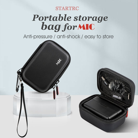 STARTRC Diamond Texture PU Leather Storage Bag for DJI Mic (Black) - DJI Mic Series by STARTRC | Online Shopping UK | buy2fix
