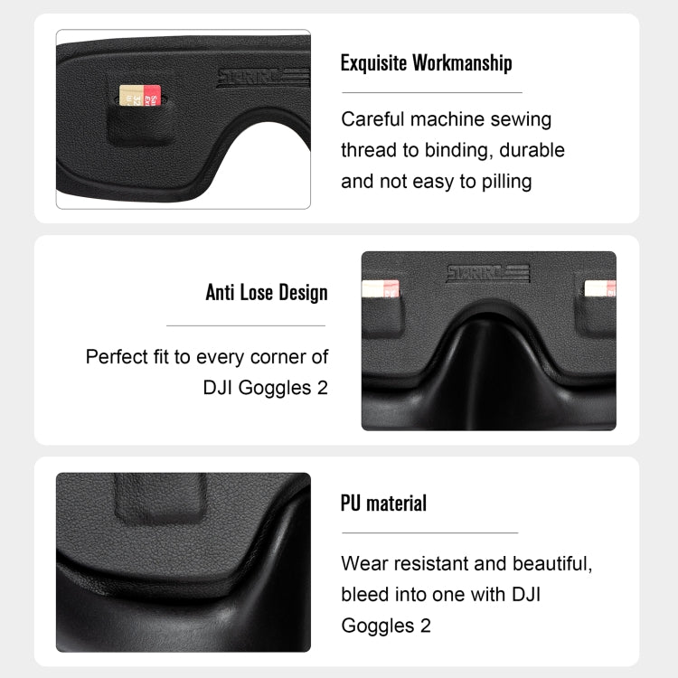 For DJI Goggles 2 / Avata Goggles STARTRC PU Dustproof Memory Card Storage Holder Lens Cover Antenna Storage Cover(Black) - Other by buy2fix | Online Shopping UK | buy2fix