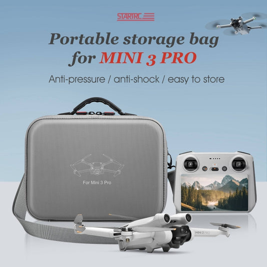 For DJI Mini 3 Pro / RC with Screen STARTRC Waterproof Shoulder Storage Bag Handbag(Grey) - Carry Cases & Bags by STARTRC | Online Shopping UK | buy2fix