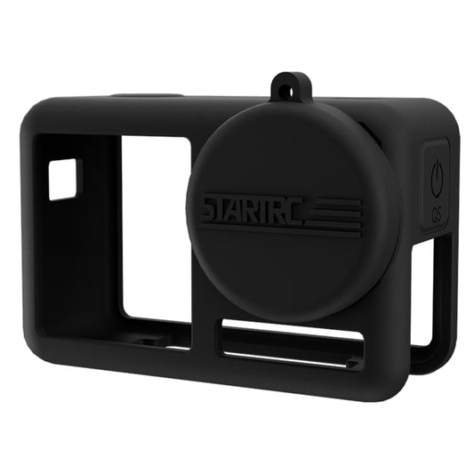 For DJI OSMO Action 4 / 3 STARTRC Silicone Shockproof Case with Lens Cap & Strap (Black) - Case & Bags by STARTRC | Online Shopping UK | buy2fix