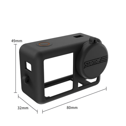For DJI OSMO Action 4 / 3 STARTRC Silicone Shockproof Case with Lens Cap & Strap (Black) - Case & Bags by STARTRC | Online Shopping UK | buy2fix