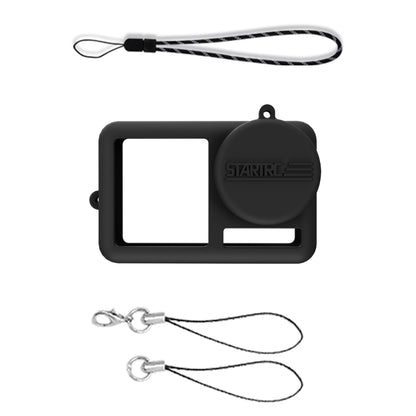 For DJI OSMO Action 4 / 3 STARTRC Silicone Shockproof Case with Lens Cap & Strap (Black) - Case & Bags by STARTRC | Online Shopping UK | buy2fix