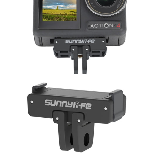 Sunnylife AD691 Magnetic Adapter Mount for DJI Action 2 / Osmo Action 3 / 4 (Black) - Mount & Holder by Sunnylife | Online Shopping UK | buy2fix