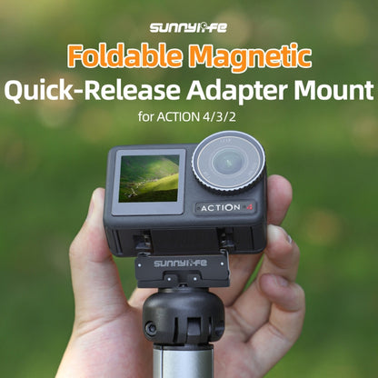 Sunnylife AD691 Magnetic Adapter Mount for DJI Action 2 / Osmo Action 3 / 4 (Black) - Mount & Holder by Sunnylife | Online Shopping UK | buy2fix