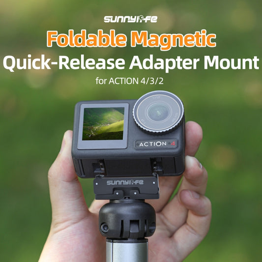 Sunnylife AD691 Magnetic Adapter Mount for DJI Action 2 / Osmo Action 3 / 4 (Black) - Mount & Holder by Sunnylife | Online Shopping UK | buy2fix