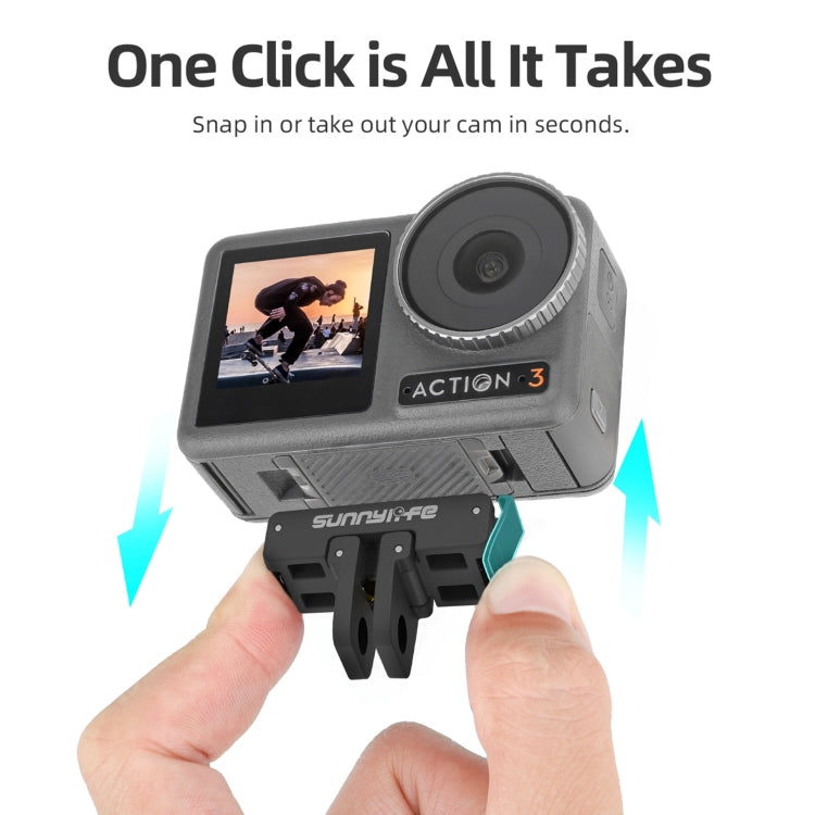 Sunnylife AD691 Magnetic Adapter Mount for DJI Action 2 / Osmo Action 3 / 4 (Black) - Mount & Holder by Sunnylife | Online Shopping UK | buy2fix