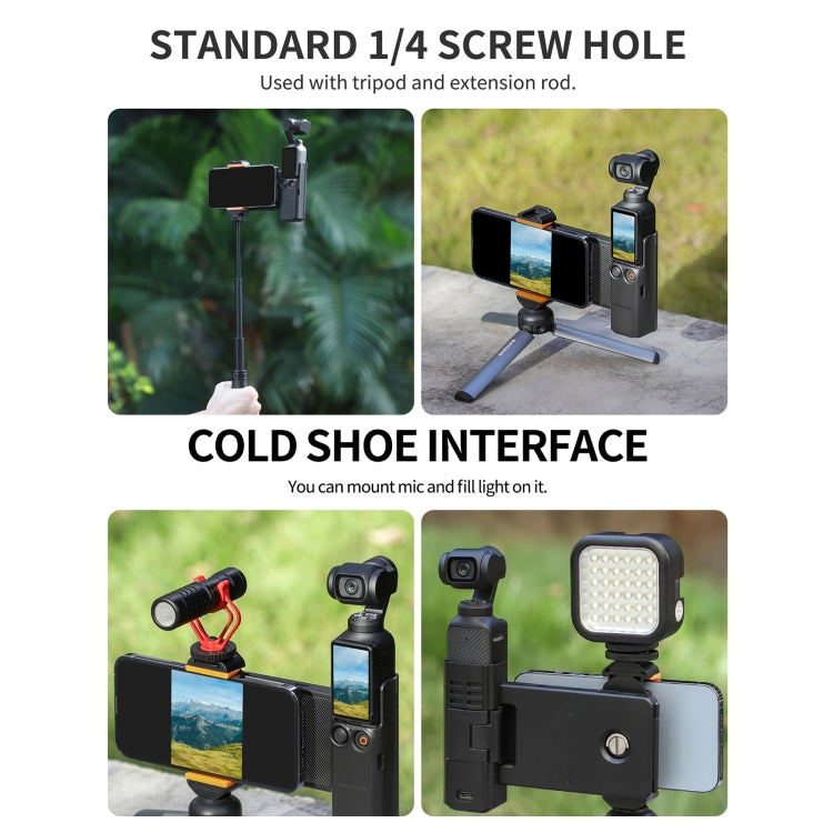 For DJI OSMO Pocket 3 Sunnylife OP3-AD744 Expanded Phone Clamp Holder with Storage Case (Black) by Sunnylife