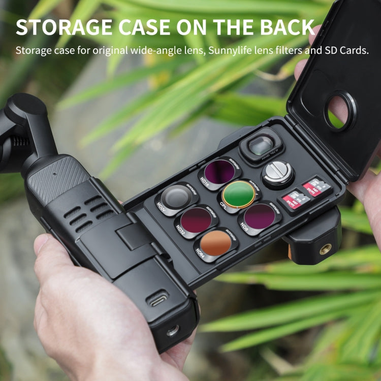 For DJI OSMO Pocket 3 Sunnylife OP3-AD744 Expanded Phone Clamp Holder with Storage Case (Black) by Sunnylife