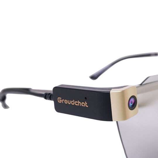 Groudchat JP1DV1 1080P HD Smart Camera Mobile Phone USB Live Camera for Glasses Legs, Built-in Sound-absorbing and Noise-reducing Microphone (Black Gold)