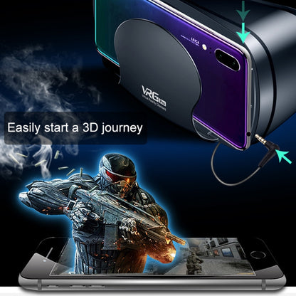 VRG Pro Audio Video Version Blu-ray Coated Lenses All-in-one Mobile Phone 3D VR Glasses - VR Headset by buy2fix | Online Shopping UK | buy2fix