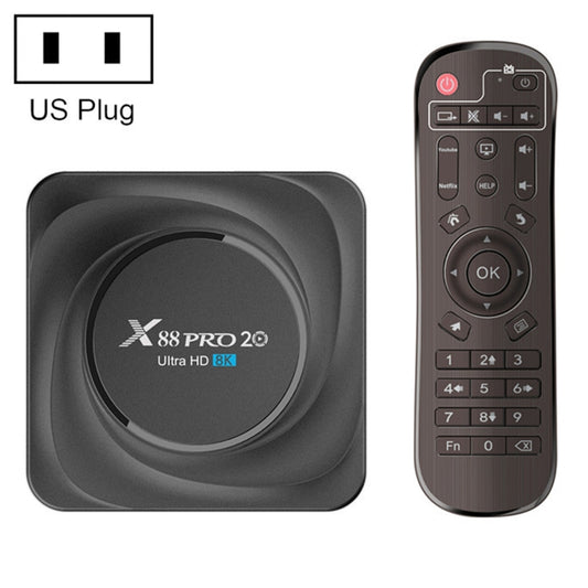 X88 Pro 20 4K Smart TV BOX Android 11.0 Media Player with Infrared Remote Control, RK3566 Quad Core 64bit Cortex-A55 up to 1.8GHz, RAM: 8GB, ROM: 64GB, Support Dual Band WiFi, Bluetooth, Ethernet, US Plug - Consumer Electronics by buy2fix | Online Shopping UK | buy2fix