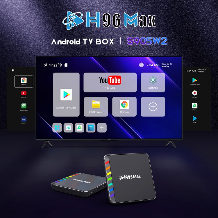 H96 Max W2 4K Ultra HD Android 11.0 Smart TV Box with Remote Control, Amlogic S905W2 Quad-Core, 4GB+64GB(US Plug) by buy2fix