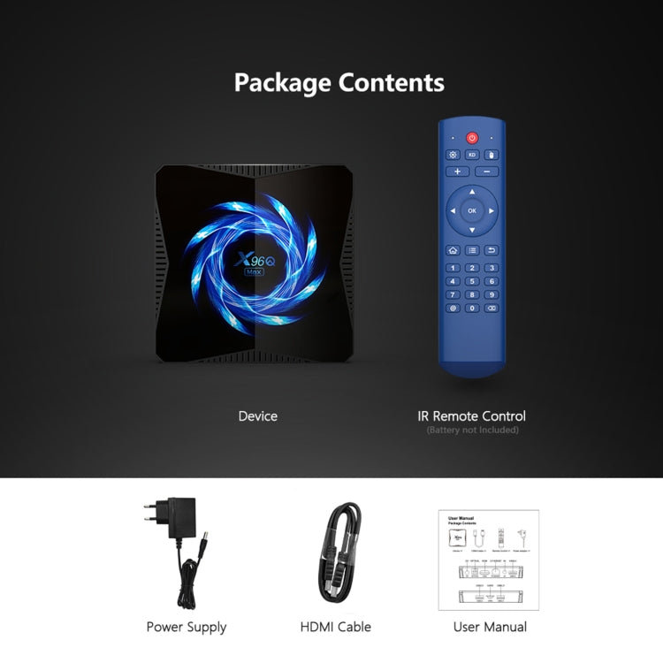 TANIX X96Q Max 4K Smart TV BOX Android 10 Media Player with Remote Control, Quad Core Allwinner H616, RAM: 4GB, ROM: 64GB, 2.4GHz/5GHz WiFi, US Plug - Allwinner H6 by buy2fix | Online Shopping UK | buy2fix