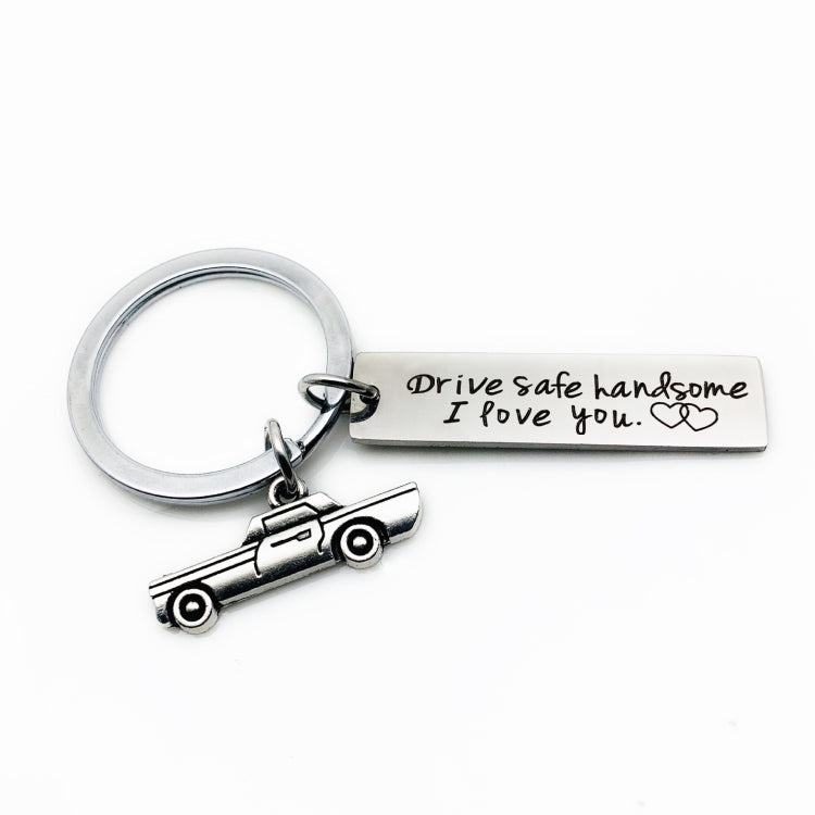 Creative Drive Safe Handsome Words Stainless Steel Keychain Key Rings(Car) by buy2fix