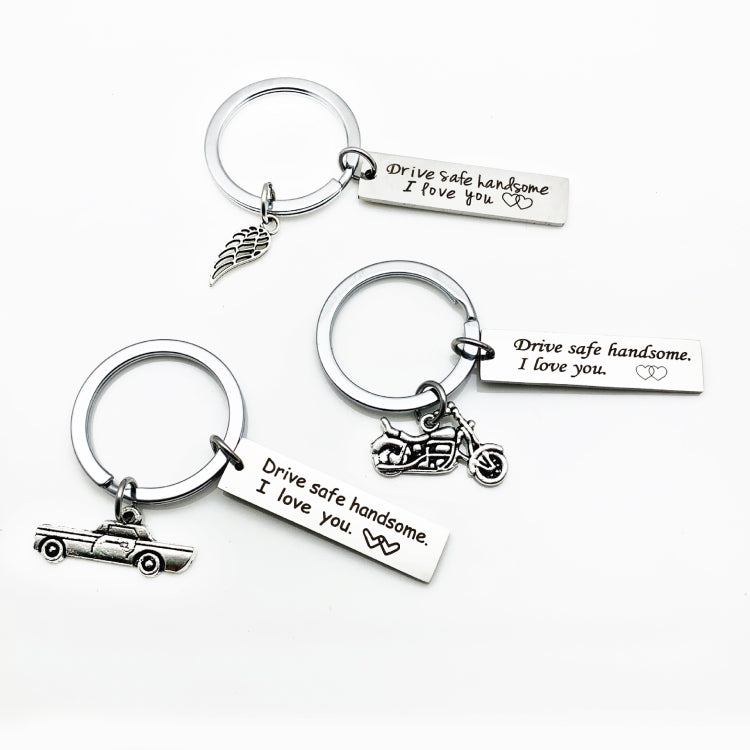 Creative Drive Safe Handsome Words Stainless Steel Keychain Key Rings(Car) by buy2fix