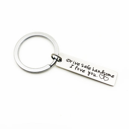 Creative Drive Safe Handsome Words Stainless Steel Keychain Key Rings(Car) by buy2fix