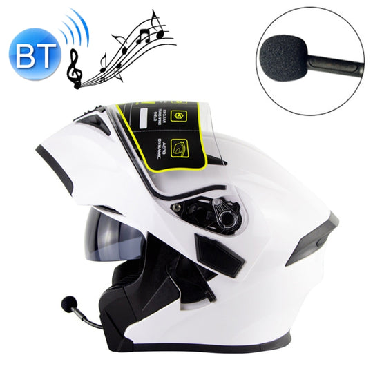 Soman 955 Skyeye Motorcycle Full / Open Face Bluetooth Helmet Headset Full Face, Supports Answer / Hang Up Calls(Pearl White)