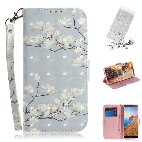 3D Painting Pattern Coloured Drawing Horizontal Flip Leather Case for Xiaomi Redmi Note 7 / Note 7S, with Holder & Card Slots & Wallet(Mognolia)