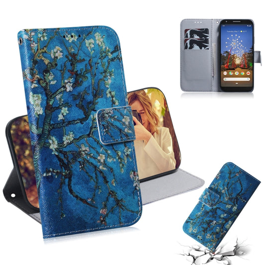 Painting Pattern Coloured Drawing Horizontal Flip Leather Case with Holder & Card Slots & Wallet for Google Pixel 3a XL(Apricot Flower) - Google Cases by buy2fix | Online Shopping UK | buy2fix