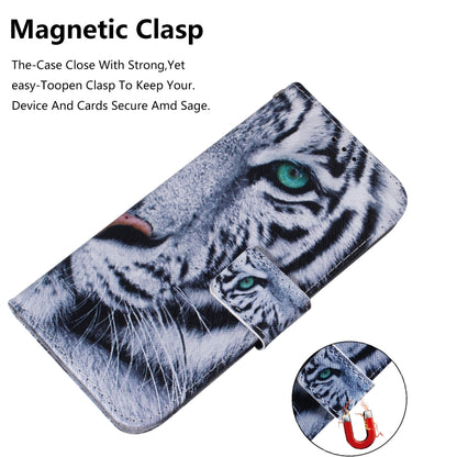 Painting Pattern Coloured Drawing Horizontal Flip Leather Case with Holder & Card Slots & Wallet for LG Q60(Tiger) - LG Cases by buy2fix | Online Shopping UK | buy2fix