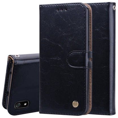 Business Style Oil Wax Texture Horizontal Flip Leather Case for Xiaomi Redmi 7A, with Holder & Card Slots & Wallet(Black) - Xiaomi Cases by buy2fix | Online Shopping UK | buy2fix