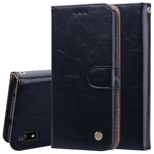 Business Style Oil Wax Texture Horizontal Flip Leather Case for Xiaomi Redmi 7A, with Holder & Card Slots & Wallet(Black) - Xiaomi Cases by buy2fix | Online Shopping UK | buy2fix