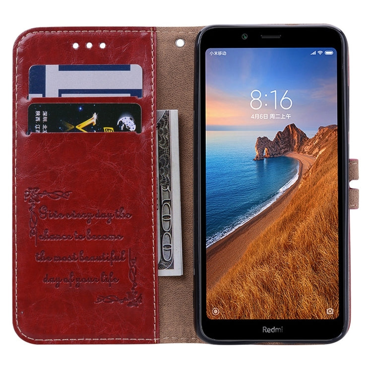Business Style Oil Wax Texture Horizontal Flip Leather Case for Xiaomi Redmi 7A, with Holder & Card Slots & Wallet(Red) - Xiaomi Cases by buy2fix | Online Shopping UK | buy2fix