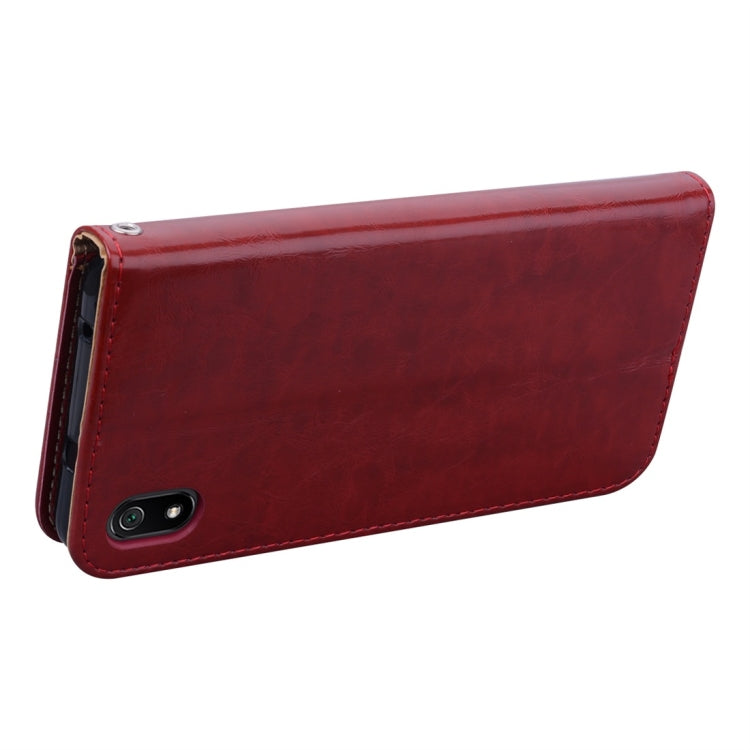 Business Style Oil Wax Texture Horizontal Flip Leather Case for Xiaomi Redmi 7A, with Holder & Card Slots & Wallet(Red) - Xiaomi Cases by buy2fix | Online Shopping UK | buy2fix