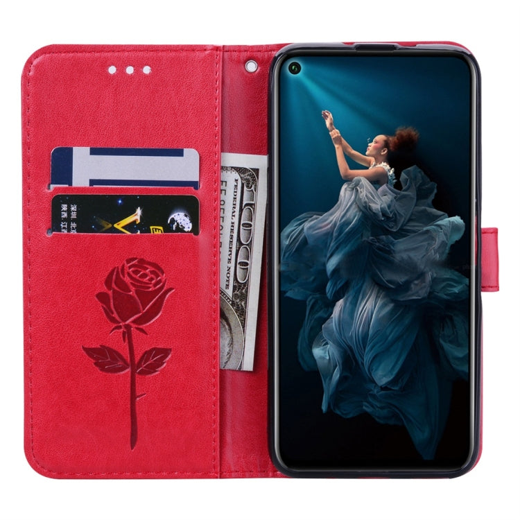 Rose Embossed Horizontal Flip PU Leather Case with Holder & Card Slots & Wallet for Huawei Honor 20 Pro(Red) - Honor Cases by buy2fix | Online Shopping UK | buy2fix