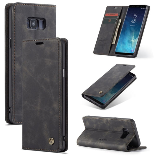 CaseMe-013 Multifunctional Retro Frosted Horizontal Flip Leather Case with Card Slot & Holder & Wallet for Galaxy S8 Plus(Black) - Galaxy Phone Cases by CaseMe | Online Shopping UK | buy2fix