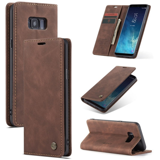 CaseMe-013 Multifunctional Retro Frosted Horizontal Flip Leather Case with Card Slot & Holder & Wallet for Galaxy S8 Plus(Coffee) - Galaxy Phone Cases by CaseMe | Online Shopping UK | buy2fix