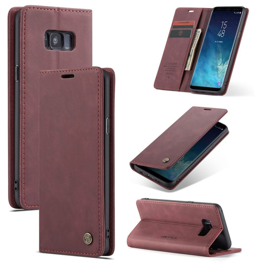 CaseMe-013 Multifunctional Retro Frosted Horizontal Flip Leather Case with Card Slot & Holder & Wallet for Galaxy S8 Plus(Wine Red) - Galaxy Phone Cases by CaseMe | Online Shopping UK | buy2fix