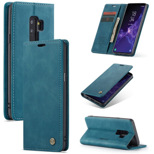 CaseMe-013 Multifunctional Retro Frosted Horizontal Flip Leather Case with Card Slot & Holder & Wallet for Galaxy S9 Plus(Blue) - Galaxy Phone Cases by CaseMe | Online Shopping UK | buy2fix