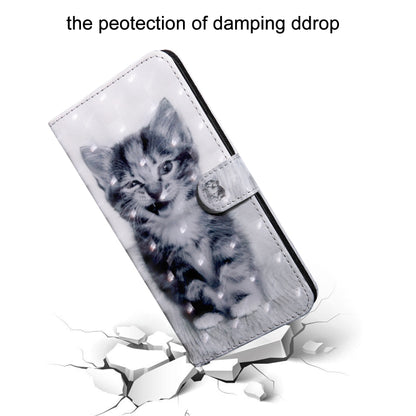 3D Painting Pattern Coloured Drawing Horizontal Flip TPU + PU Leather Case with Holder & Card Slots & Wallet For LG K40(Smile Cat) - LG Cases by buy2fix | Online Shopping UK | buy2fix
