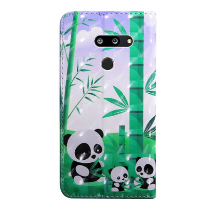 3D Coloured Drawing Pattern Horizontal Flip Leather Case with Holder & Card Slots & Wallet & Lanyard for LG K50 / Q60(Eating Bamboo Panda) - LG Cases by buy2fix | Online Shopping UK | buy2fix