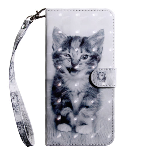 3D Painting Pattern Coloured Drawing Horizontal Flip TPU + PU Leather Case with Holder & Card Slots & Wallet For Huawei P Smart Z(Smile Cat) - Huawei Cases by buy2fix | Online Shopping UK | buy2fix