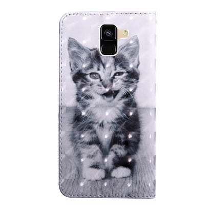 3D Painting Pattern Coloured Drawing Horizontal Flip TPU + PU Leather Case with Holder & Card Slots & Wallet For Galaxy A6 (2018)(Smile Cat) - Galaxy Phone Cases by buy2fix | Online Shopping UK | buy2fix