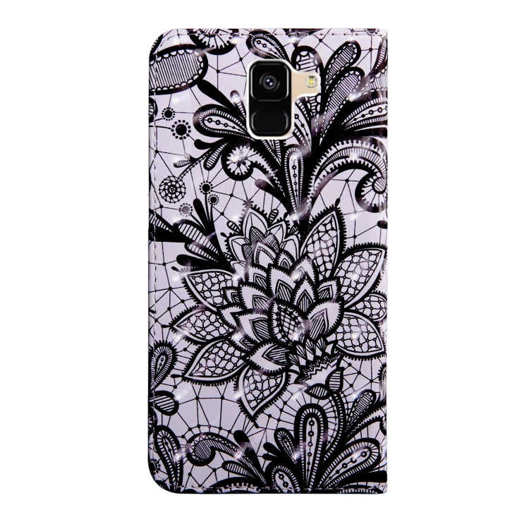 3D Painting Pattern Coloured Drawing Horizontal Flip TPU + PU Leather Case with Holder & Card Slots & Wallet For Galaxy A6 (2018)(Black Lace) - Galaxy Phone Cases by buy2fix | Online Shopping UK | buy2fix