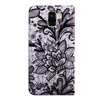 3D Painting Pattern Coloured Drawing Horizontal Flip TPU + PU Leather Case with Holder & Card Slots & Wallet For Galaxy A6 (2018)(Black Lace) - Galaxy Phone Cases by buy2fix | Online Shopping UK | buy2fix