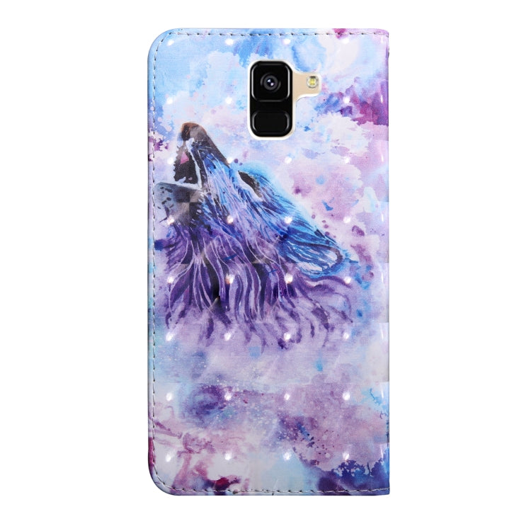 3D Painting Pattern Coloured Drawing Horizontal Flip TPU + PU Leather Case with Holder & Card Slots & Wallet For Galaxy A6 (2018)(Roaring Wolf) - Galaxy Phone Cases by buy2fix | Online Shopping UK | buy2fix
