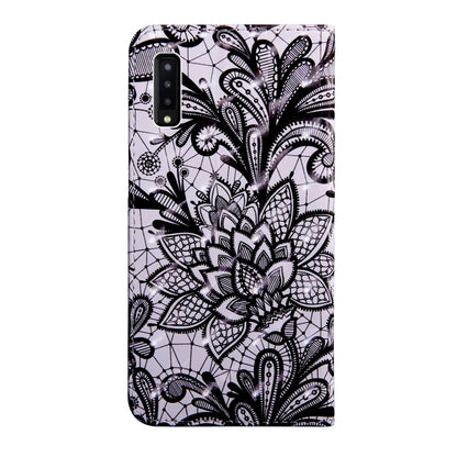 3D Painting Pattern Coloured Drawing Horizontal Flip TPU + PU Leather Case with Holder & Card Slots & Wallet For Galaxy A7 (2018)(Black Lace) - Galaxy Phone Cases by buy2fix | Online Shopping UK | buy2fix