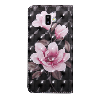 3D Painting Pattern Coloured Drawing Horizontal Flip TPU + PU Leather Case with Holder & Card Slots & Wallet For Galaxy J6+(Pink Flower) - Galaxy Phone Cases by buy2fix | Online Shopping UK | buy2fix