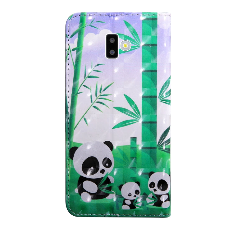 3D Painting Pattern Coloured Drawing Horizontal Flip TPU + PU Leather Case with Holder & Card Slots & Wallet For Galaxy J6+(Bamboo Panda) - Galaxy Phone Cases by buy2fix | Online Shopping UK | buy2fix